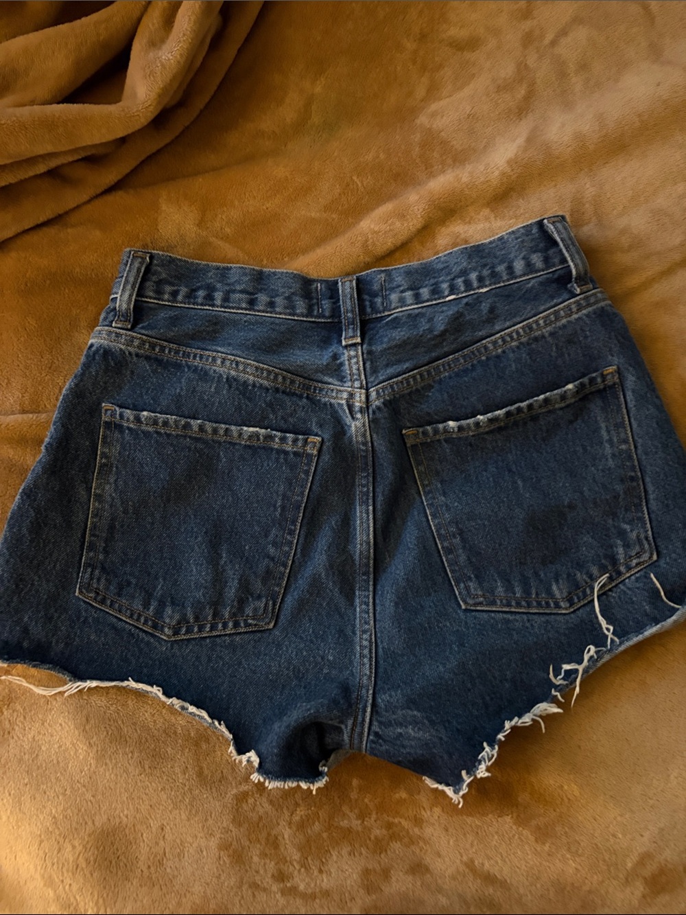 AGOLDE Dark Indigo High-Rise Cutoff Jean Shorts - Picture 3 of 3
